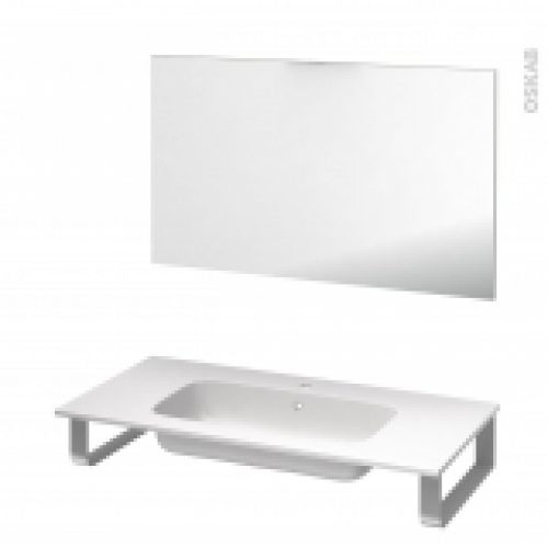 Pack Salle De Bains Pmr Plan Vasque En Resine Rezo Miroir L1005 X P505 Cm