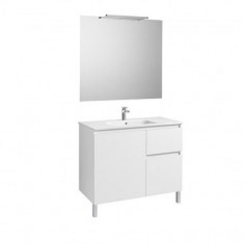 Pack Unik ANIMA 1000 1 porte et 2 tiroirs, lavabo, miroir et applique LED