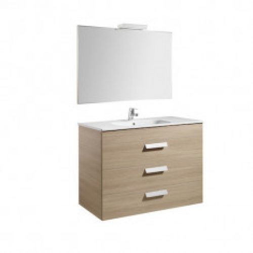 Pack Unik DEBBA 1000 3 tiroirs, lavabo, miroir et applique LED