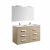 Pack Unik DEBBA 1200 6 tiroirs, lavabo double, miroir et applique LED