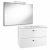 Pack Unik VICTORIA blanc Meuble 600x450mm Miroir Applique 2 LED