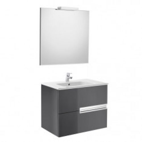 Pack Unik VICTORIA-N 700 2 tiroirs, lavabo, miroir et applique