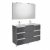 Pack Unik VICTORIA-N Family oval 1200 6 tiroirs, lavabo double, miroir et appliques LED