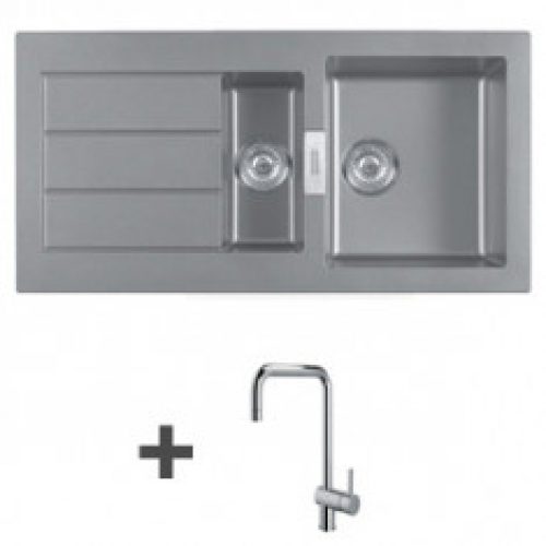 Pack évier Franke Sirius Tectonite « Titanium » 1-1/2 cuve + mitigeur COSTA