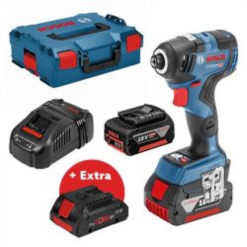 Pack Visseuse A Chocs Bosch Gdr 18V 200 C Professionnel 18V 2X5 Ah 1X4Ah Procore