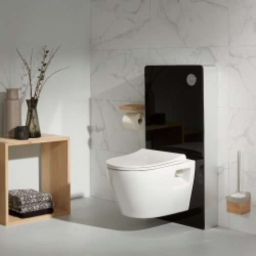 Pack WC suspendu avec bâti Verre noir +…
