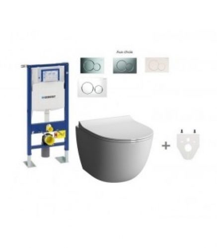 Pack Wc suspendu Geberit sans bride modèle court