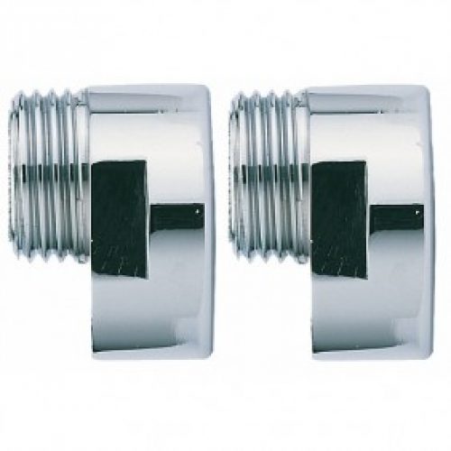 Paire de raccords excentrés de 5 mm – M15x21 – F15x21 – Laiton chromé