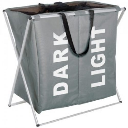 Panier à linge – 2 compartiments – Polyester – 120 L