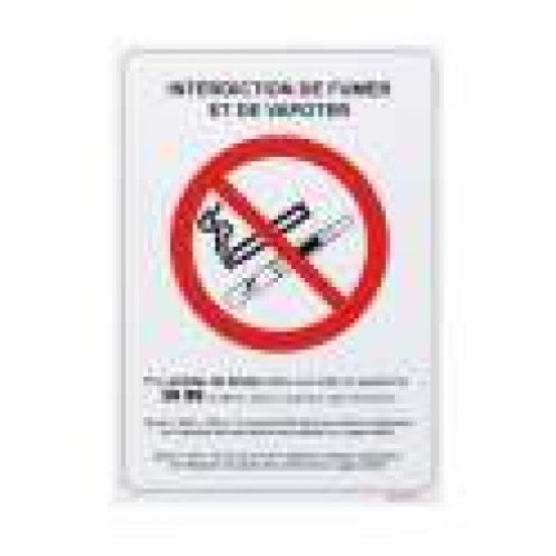 Panneau interdiction de fumer et de vapoter – 148 x 210 mm – Novap