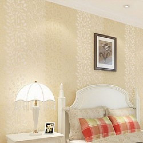 Papier peint à bandes florales verticales pour revêtement mural intissé