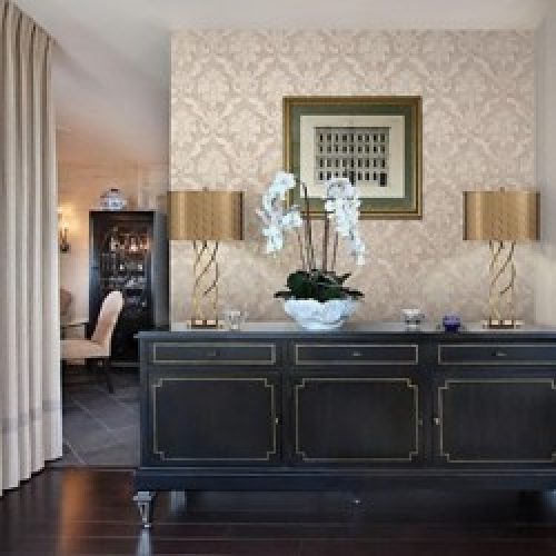 Papier peint classique à motif floral damassé pour revêtement mural