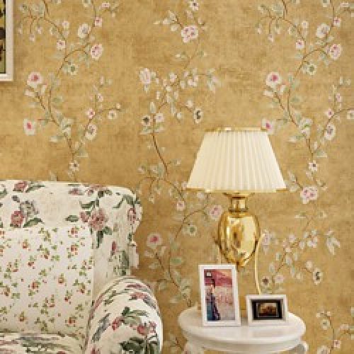 Papier peint contemporain intissé pour revêtement mural et à motif floral