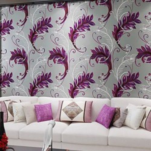 Papier peint contemporain intissé pour revêtement mural à motif floral