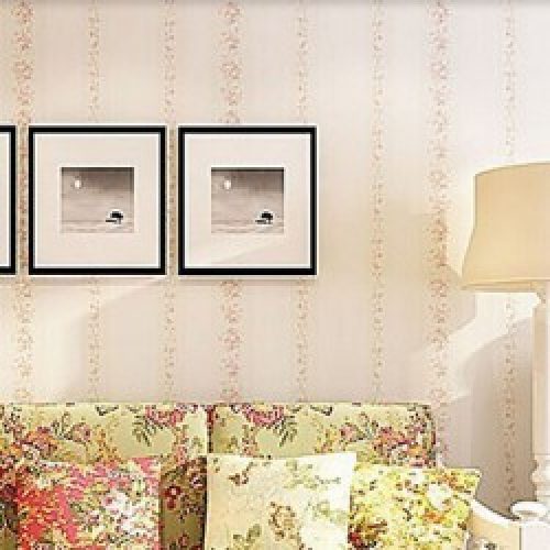 Papier peint contemporain intissé pour revêtement mural à motif floral vertical