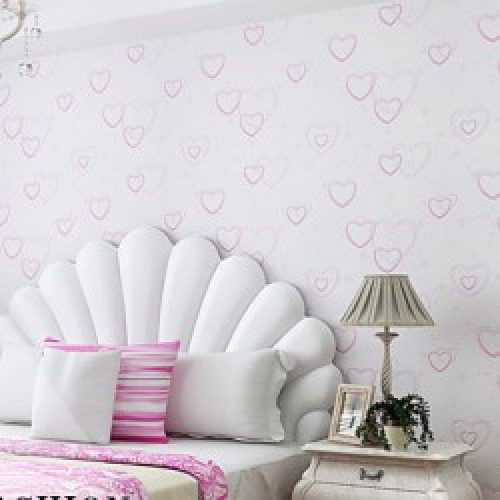 Papier peint contemporain à motif sous forme de cœur 3D