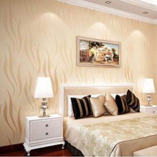 Papier peint contemporain pour revêtement mural avec motif en rayures verticales