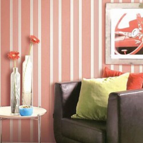 Papier peint contemporain pour revêtement mural à motif en rayures PVC