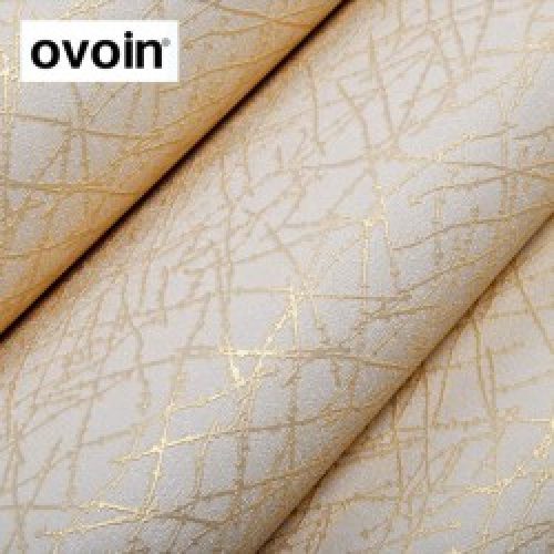 Papier Peint de Couleur Moderne Géométrique avec Rayures Texturé Vinyle à motif Branche Métallique