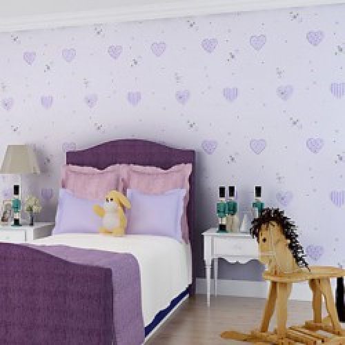 Papier peint de style contemporain pour revêtement mural avec motif 3D en cœurs