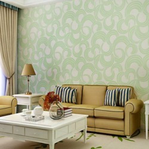 Papier peint de style contemporain pour revêtement mural à formes géométriques superposées