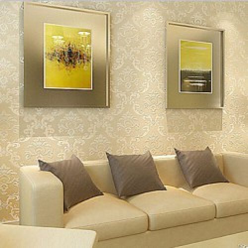 Papier peint de style moderne à motif floral damassé