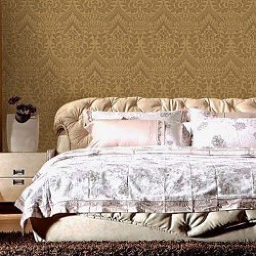 Papier peint de style rétro à motif floral damassé et intissé