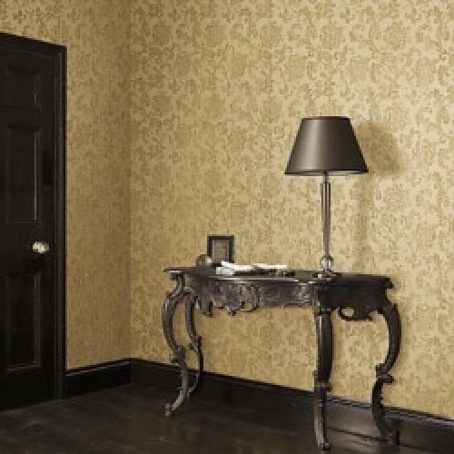 Papier peint de style rustique intissé pour revêtement mural à motif en fleurs et feuilles