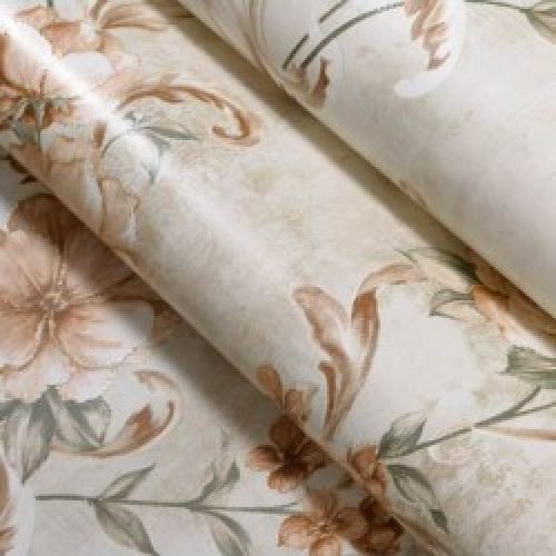 Papier Peint Fonds D’écran Motif Floral Marron foncé 5.3m2