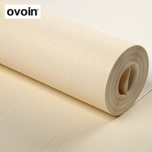 Papier Peint Moderne Solide à Bande Plaine Floqué Non-tissé pour Mur de Chambre