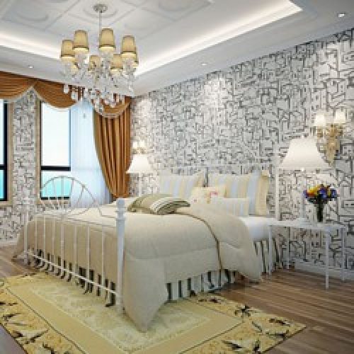 Papier peint mural intissé de style moderne à motif en dessin