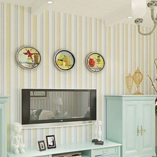 Papier peint rayé de style contemporain pour revêtement mural