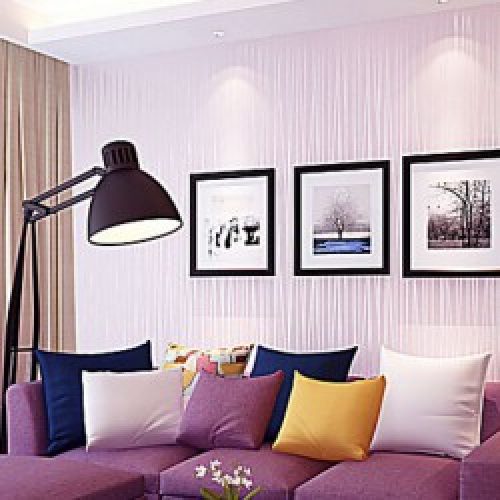 Papier peint simple et élégant à motif en rayures verticales de style contemporain