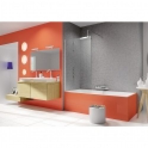 Pare-baignoire fixe verre transparent – 1 ventail – 140 x 80 cm – Ibiza – Kinedo