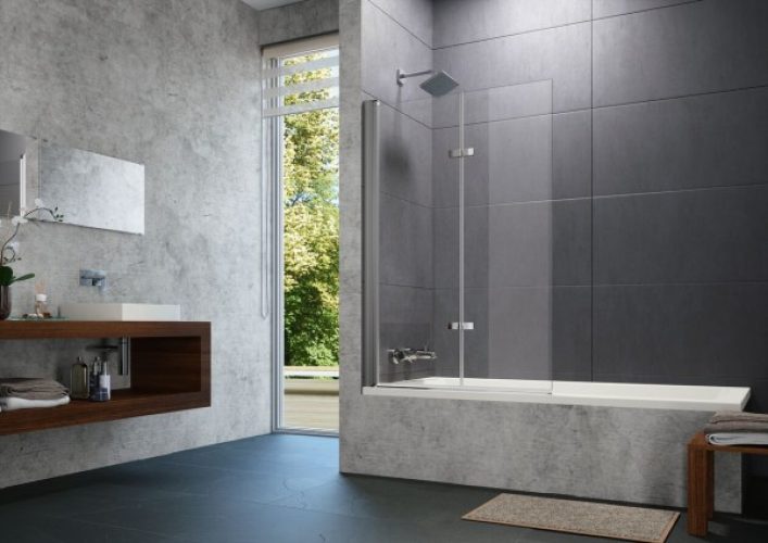 Pare Baignoire Pivotant Hüppe Design Pure Noir Gauche 8P2301023301