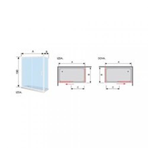 Pare-douche d’angle avec feuille fixe + porte…