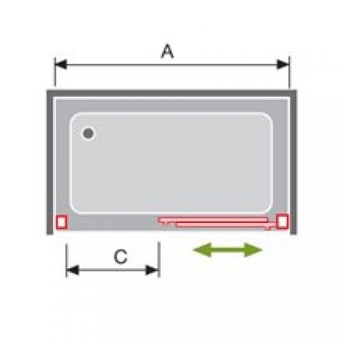 Pare douche frontal 2 portes coulissantes…