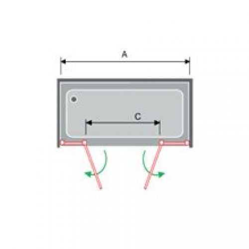 Pare-douche frontal 2 portes pivotantes NA415…