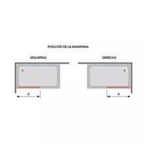 Pare-douche frontal avec 1 feuille fixe + 1…