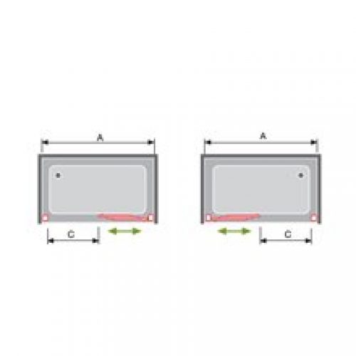 Pare-douche frontal avec 3 portes coulissantes…