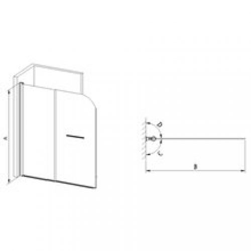 Paroi de baignoire frontale rabattable New…