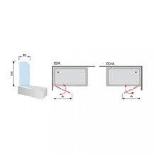 Paroi de baignoire pivotante avec motifs TR570…