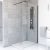 Paroi De Douche A L Italienne 140 Cm Verre Transparent 8 Mm 1 Barre De Fixation Profiles Noirs Atlas 2