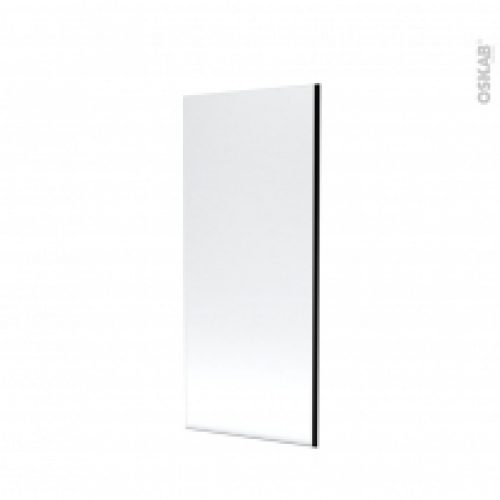 Paroi De Douche A L Italienne Atlas 2 80 Cm Verre Transparent 8 Mm Profiles Noirs