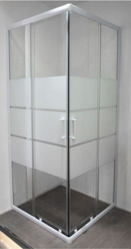 Paroi de douche accès d&rsquo;angle coulissant Missi 4mm 90cm blanc – Prix net livré chez vous – – Ondée