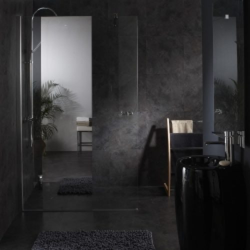 Paroi de douche fixe avec bande effet…