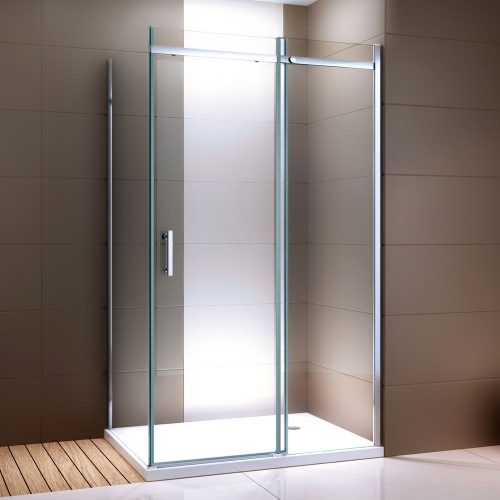 Paroi de douche fixe et porte coulissante DX806A FLEX – revêtement Nano et verre de sécurité ESG – montage réversible
