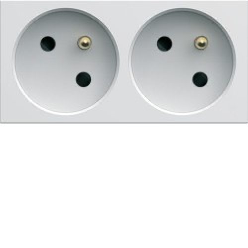 PC dble goul. 2P+T 16A pure – APPAREILLAGE MURAL GALLERY HAGER WXF422B