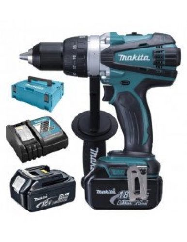 Perceuse visseuse 18V MAKITA (2x5AH) en coffret MAKPAC DDF458RTJ