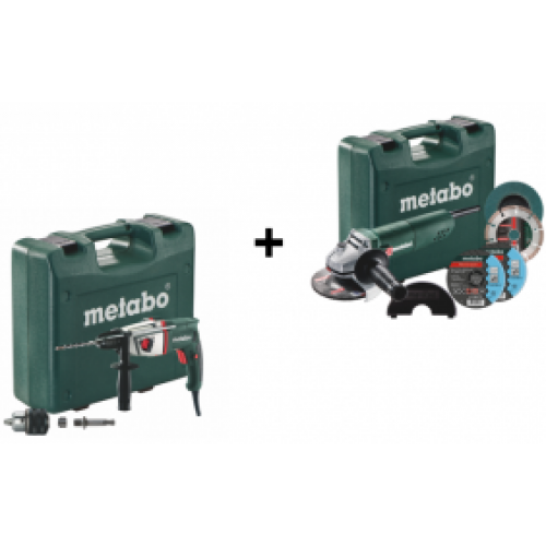 Perforateur SDS+ 800W BHE 2644 + meuleuse 125mm 750W + accessoires